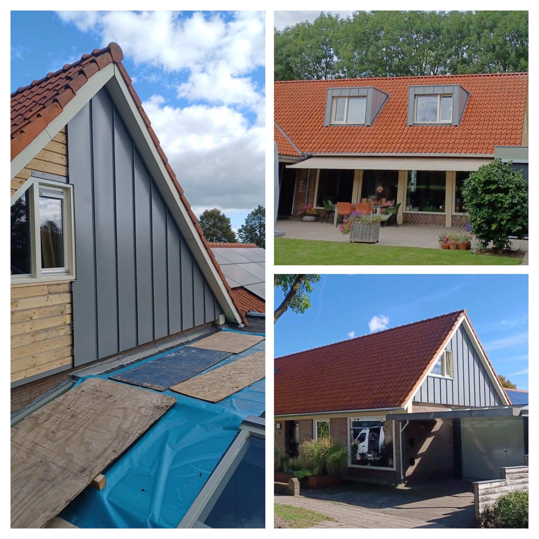 Dakkapel met aluminium felsbanen.